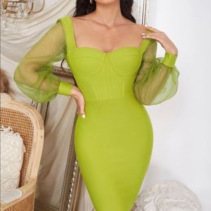 Organza bubble bandage dress